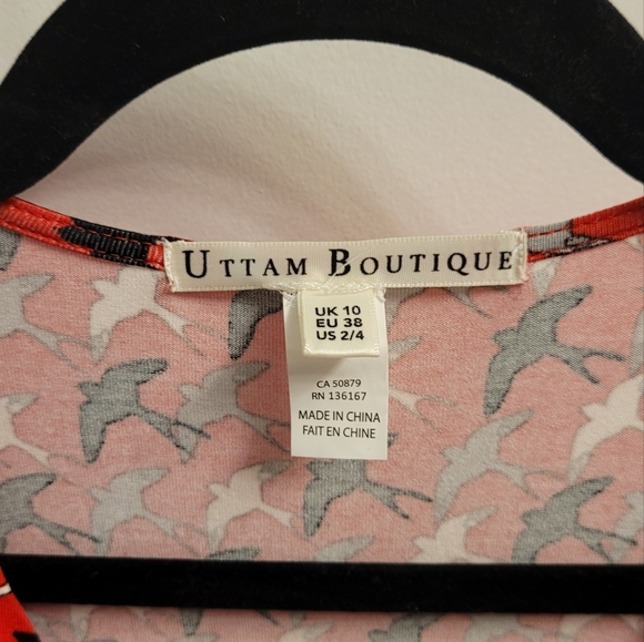 Red mid-length wrap dress with print - Picture 3 of 5